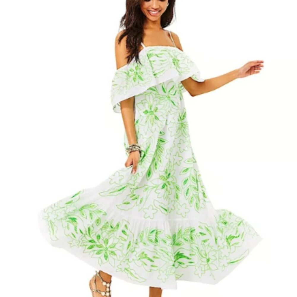 NWT!!! Lilly Pulitzer Quinlee Embroidered Maxi Dress - Size 8 - Picture 4 of 12